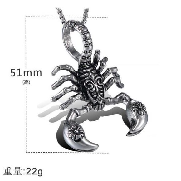 ❤️Retro Stainless steel scorpion pendant necklace for women/men, N90201P195 - Picture 7 of 8